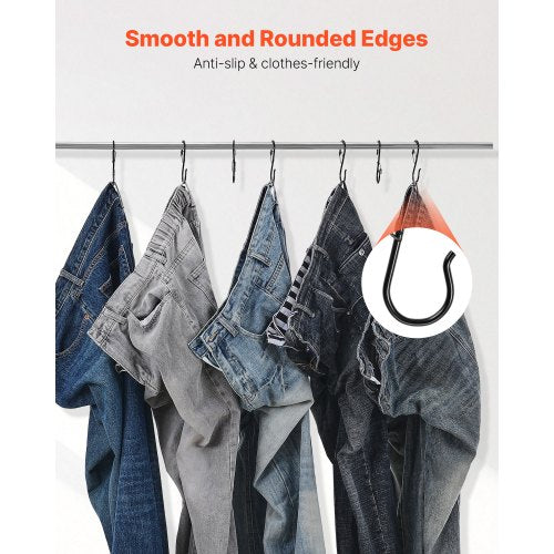 S Hooks 36 Pack 3968 Lbs Capacity For Bars Up To 085 Inch Shaped With Safety