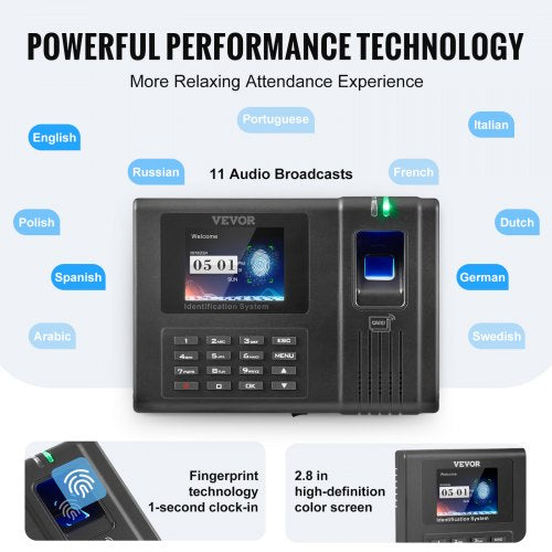 Time Clock Fingerprint Time Clocks for Employees Small Business Biometric