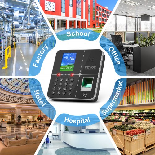 Time Clocks for Employees Small Business with Face Fingerprint RFID and PIN