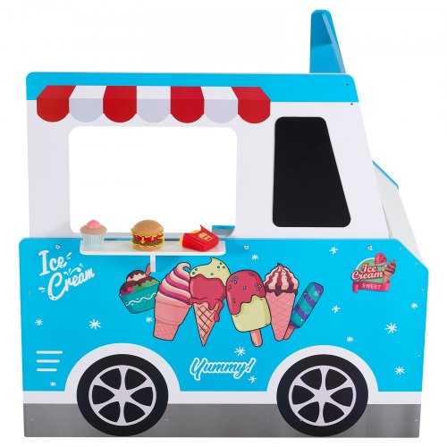 Ice Cream Cart for Kids 20 PCS Ice Cream Truck Wooden Playset Pretend