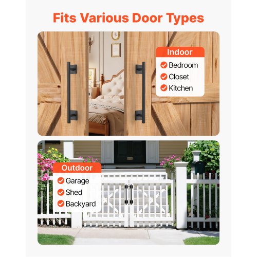 Barn Door Handle 2Pcs 12.6 In Rustic Fence Gate Rustresistant Coating Heavy