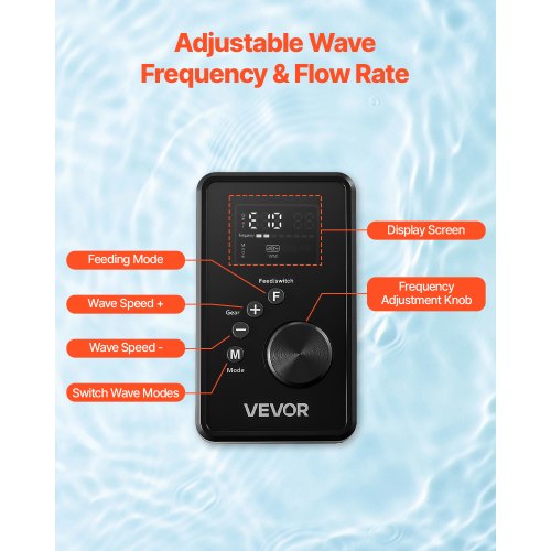 Aquarium Wave Maker 25W 2380 GPH Adjustable Cross Flow Pump with Controller