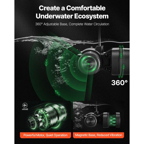 Aquarium Wave Maker 25W 2380 GPH Adjustable Cross Flow Pump with Controller