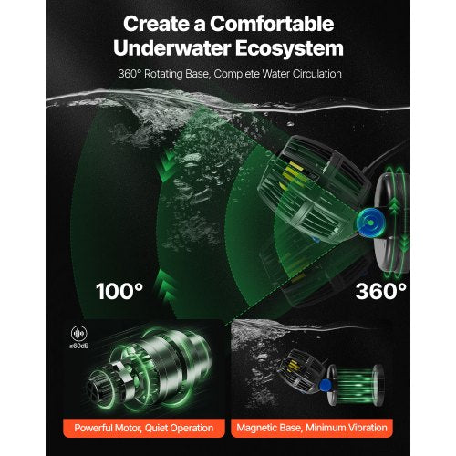 Aquarium Wave Maker 10W 1057 GPH Quiet and Strong DC Powerhead Adjustable