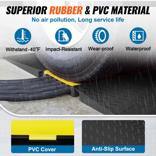 Rubber Cable Guard 5Channel 22000 lbs per Axle Load Capacity Durable