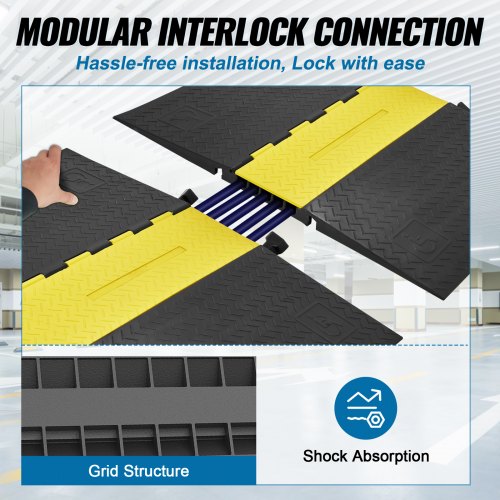 Rubber Cable Guard 5Channel 22000 lbs per Axle Load Capacity Durable