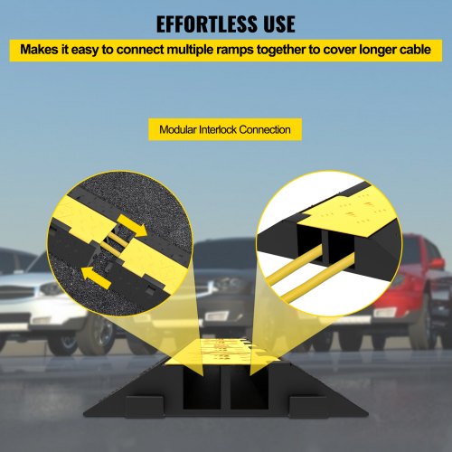 Cable Protector Ramp 4 Packs 2 Channels Speed Bump Hump Rubber Modular