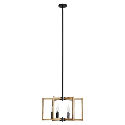 6Light Chandelier Metal Farmhouse Chandelier Adjustable Height Dining