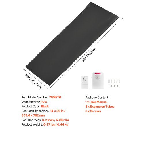 Bed Alarm System for Elderly Adults 14 x 30inch Wireless Bed Sensor Pad