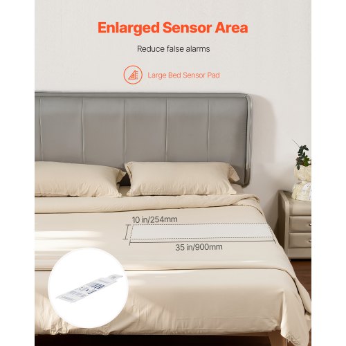 Early Alert Bed Alarm System Wireless Bed Sensor Pad with Call Button