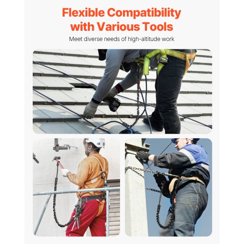 5 Pack Tool Lanyard Safety Fall Protection Tools Leash with Aluminum Screw