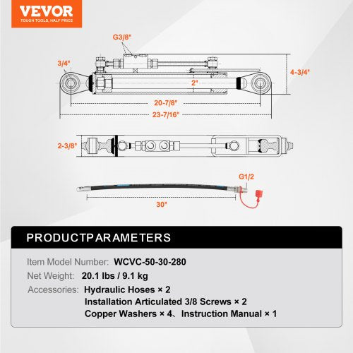 Hydraulic Top Link Cat11 11 in 20783178 in Hydraulic Cylinder