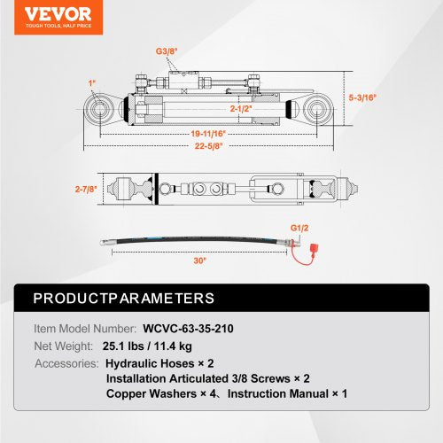 Hydraulic Top Link Cat 228516 in 19111628 in Hydraulic Cylinder