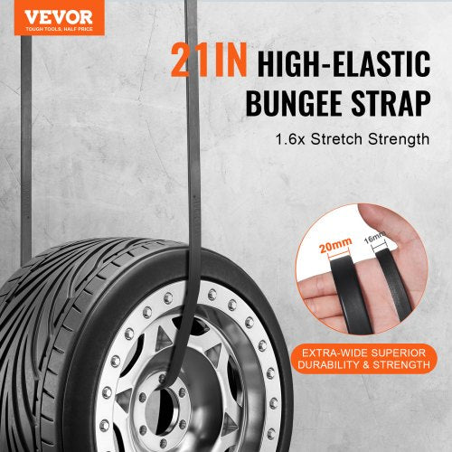 50 Pcs Flat Bungee Cord Set 19.8 mm Heavy Duty Bungee Straps with SHook
