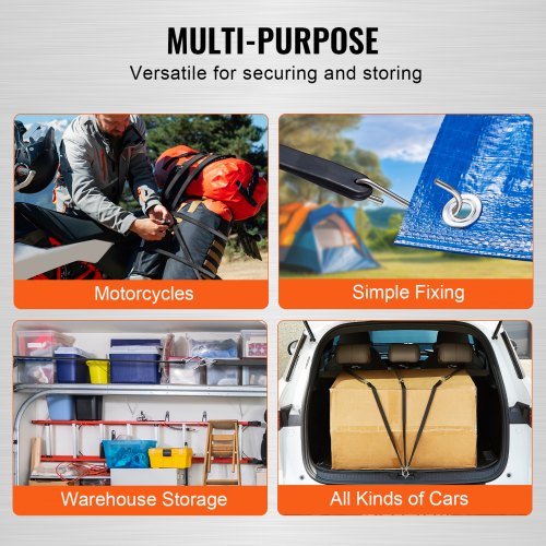 50 Pcs Flat Bungee Cord Set 19.8 mm Heavy Duty Bungee Straps with SHook