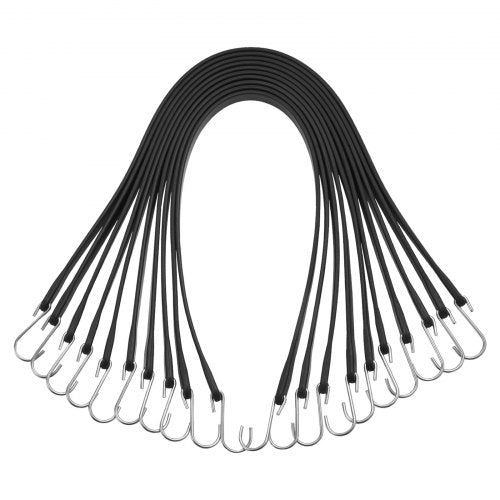 50 Piece Flat Bungee Cord 19.8 mm Heavy Duty Bungee Straps with Steel