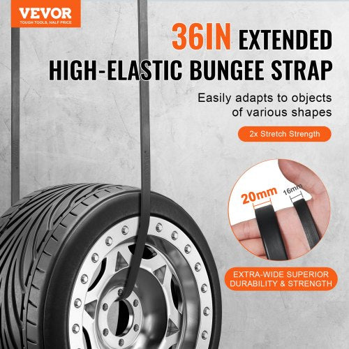 10 Piece Flat Bungee Cord 20 mm Heavy Duty Bungee Straps with Steel