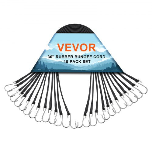 10 Piece Flat Bungee Cord 20 mm Heavy Duty Bungee Straps with Steel