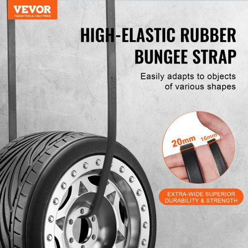 20 Piece Flat Bungee Cord 20 mm Heavy Duty Bungee Straps with Steel