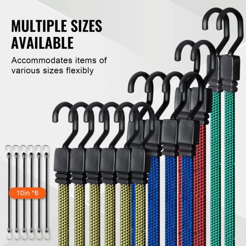 32 Piece Flat Bungee Cord Set 17 mm Heavy Duty Bungee Straps with A3 Steel