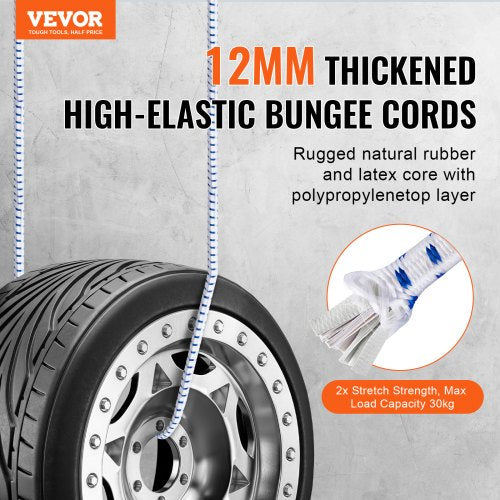6 Piece Bungee Cords with A3 Steel Hooks 72 Inch Heavy Duty Bungee Straps