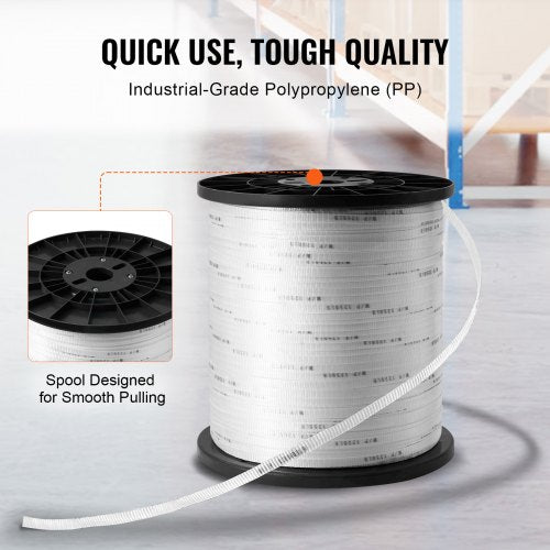 Polyester Pull Tape 12 X 5249 Mule Flat Rope 1250 Lbf Tensile Capacity Printed