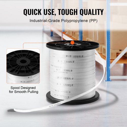 Polyester Pull Tape 12 x 528 Mule Tape Flat Rope 1250 lbf Tensile