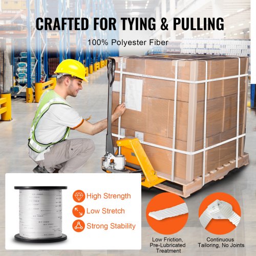 Polyester Pull Tape 12 x 1053 Mule Tape Flat Rope 1250 lbf Tensile