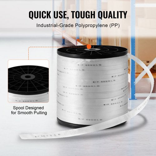Polyester Pull Tape 1 X 2103 Mule Flat Rope 6000 Lbf Tensile Capacity Printed