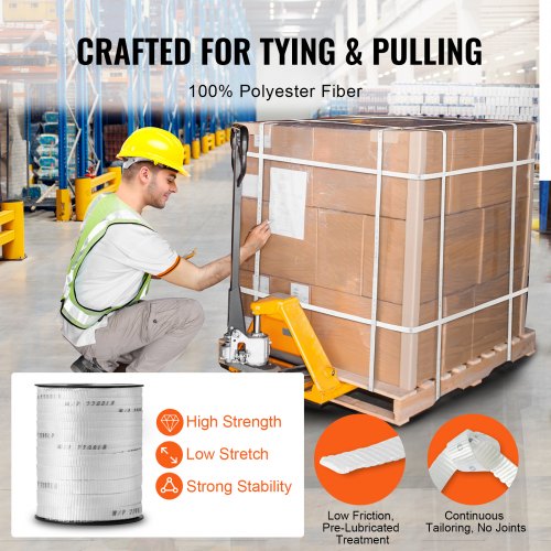 Polyester Pull Tape 58 x 318 Mule Tape Flat Rope 2200 lbf Tensile