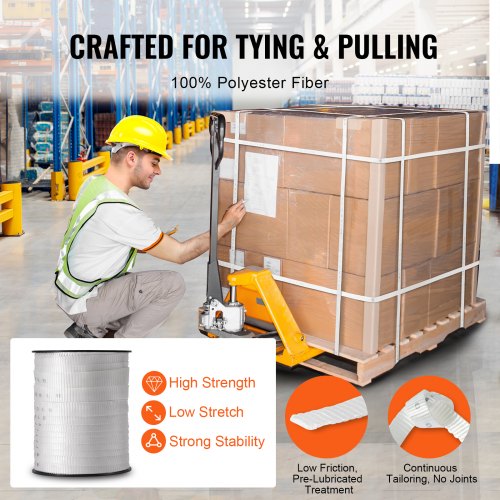 Polyester Pull Tape 34 x 265 Mule Tape Flat Rope 2500 lbf Tensile
