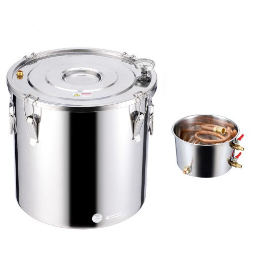 Alcohol Still 13.2 Gal 50 L Stainless Steel Water Alcohol Distiller with Copper