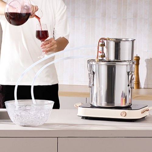 Alcohol Still 3 Gal 11.4 L Stainless Steel Water Alcohol Distiller with Copper