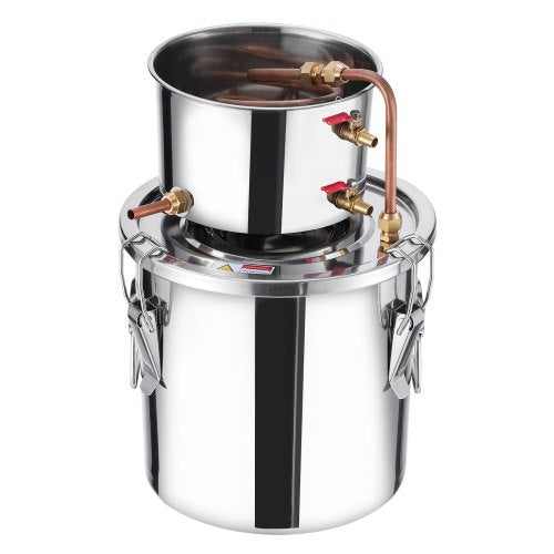 Alcohol Still 3 Gal 11.4 L Stainless Steel Water Alcohol Distiller with Copper