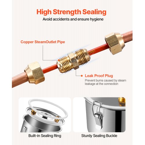 Alcohol Still 8 Gal 30 L Stainless Steel Water Alcohol Distiller with Copper