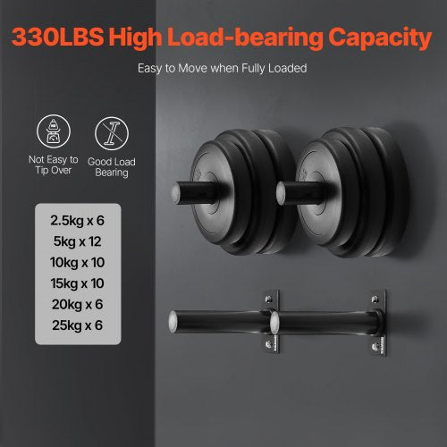 Wall Mounted Weight Plate Holder Weight Rack Storage for 2Inch Weight