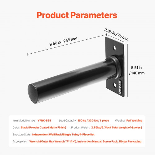 Wall Mounted Weight Plate Holder Weight Rack Storage for 2Inch Weight