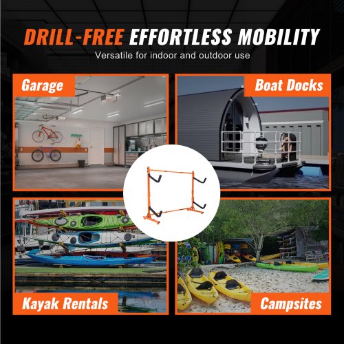 Freestanding Kayak Storage Rack Kayak Stand for 2 Kayak Canoe Paddleboard