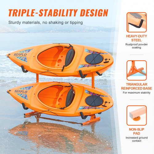 Freestanding Kayak Storage Rack Kayak Stand for 4 Kayak Canoe Paddleboard