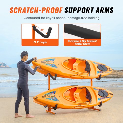 Freestanding Kayak Storage Rack Kayak Stand for 4 Kayak Canoe Paddleboard