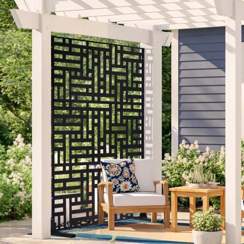 Metal Privacy Screen 47 W x 76 H Outdoor Privacy Screens 3Panel