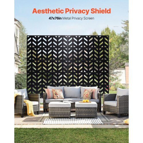 Metal Privacy Screen 47 W x 72 H Outdoor Privacy Screens 5Panel