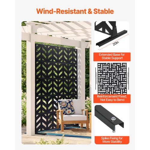 Metal Privacy Screen 47 W x 72 H Outdoor Privacy Screens 5Panel