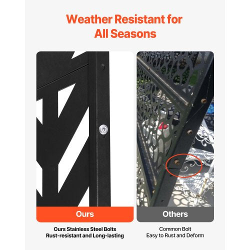 Metal Privacy Screen 47 W x 72 H Outdoor Privacy Screens 5Panel