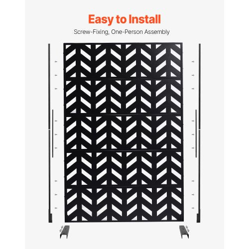Metal Privacy Screen 47 W x 72 H Outdoor Privacy Screens 5Panel