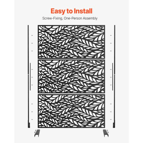 Metal Privacy Screen 47 W X 72 H Outdoor Screens Panels Freestanding Divider