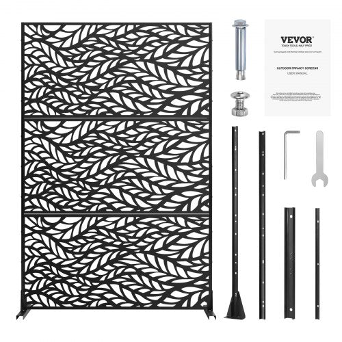 Metal Privacy Screen 47 W X 72 H Outdoor Screens Panels Freestanding Divider