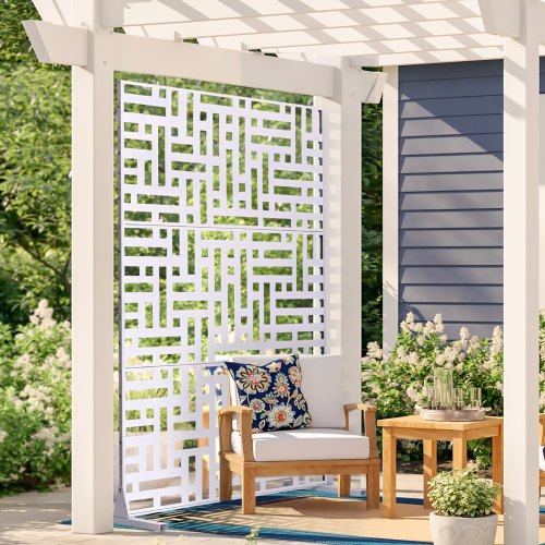 Metal Privacy Screen 47 W x 76 H Outdoor Privacy Screens 3Panel