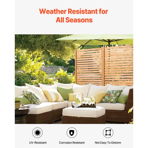 Wooden Privacy Screen 36 W x 76 H Outdoor Privacy Screen Freestanding
