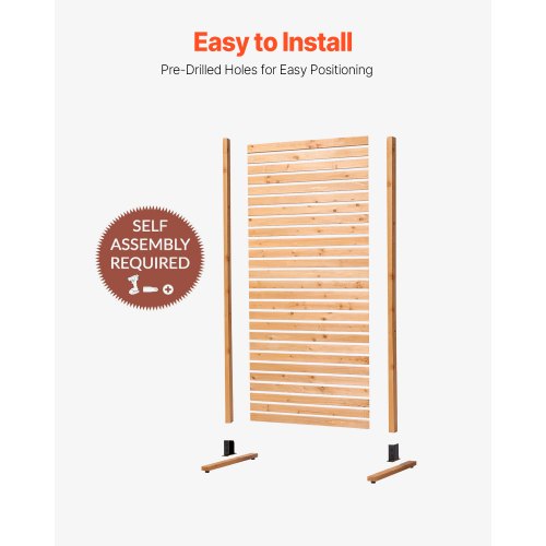 Wooden Privacy Screen 36 W x 76 H Outdoor Privacy Screen Freestanding